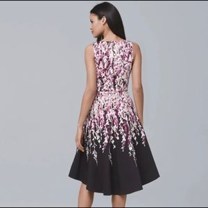 NWT WHBM Floral-Print High-Low Fit-And-Flare Dress